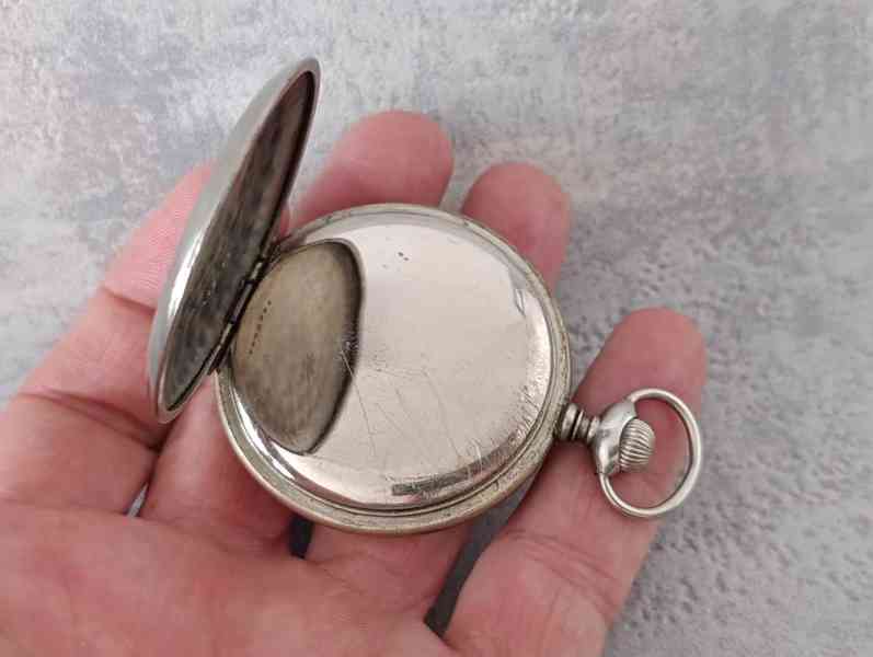 Starožitné kapesní hodinky Junghans erotický motiv - foto 13