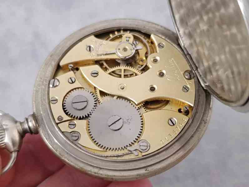 Starožitné kapesní hodinky Junghans erotický motiv - foto 17