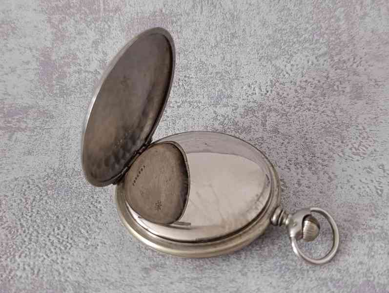 Starožitné kapesní hodinky Junghans erotický motiv - foto 5