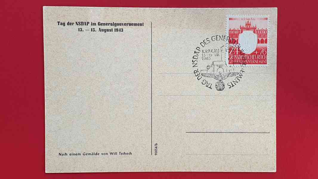 Pohlednice německá propaganda TŘETÍ ŘÍŠE svastika NSDAP - foto 2