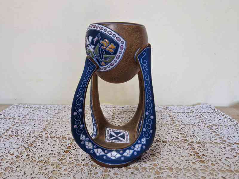 Nevídaný secesní Nástolec Mísa Amphora Teplice - foto 4