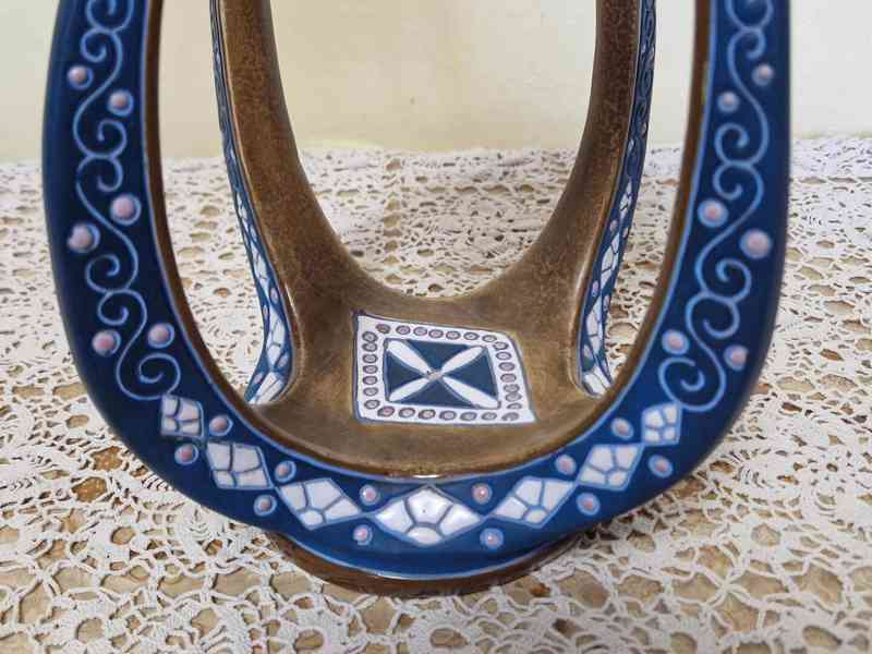 Nevídaný secesní Nástolec Mísa Amphora Teplice - foto 5