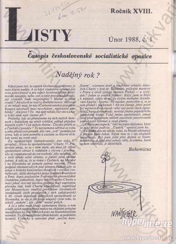 Listy roč. XVIII. řídí Jiří Pelikán 1988 Časopis - foto 1