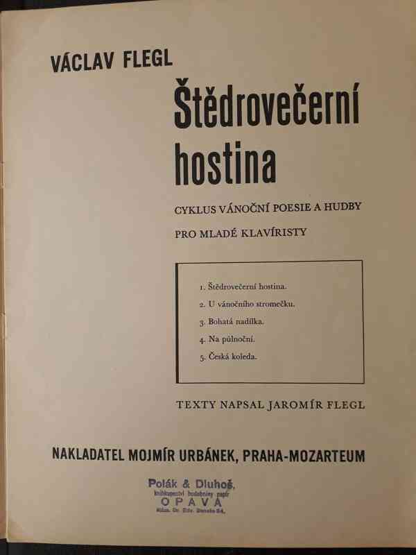  Štědrovečerní hostina (Václav Flegl) - staré noty na klavír - foto 2