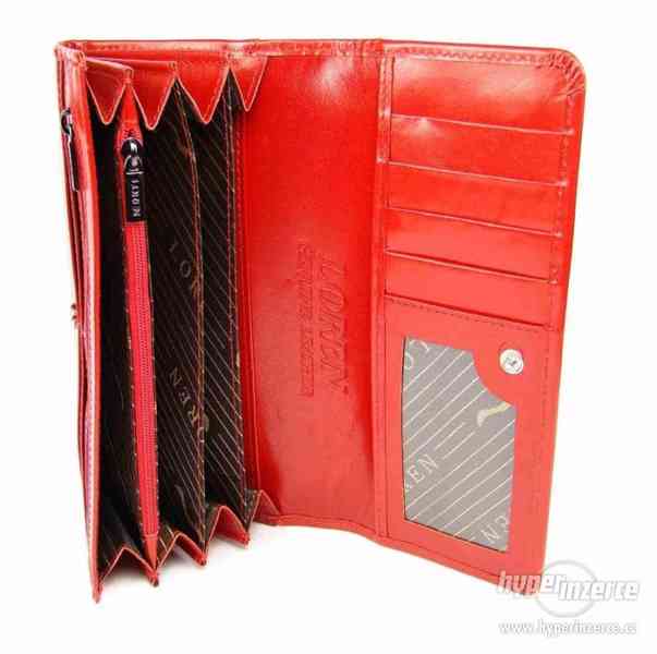 Dámská kožená peněženka červená - foto 4