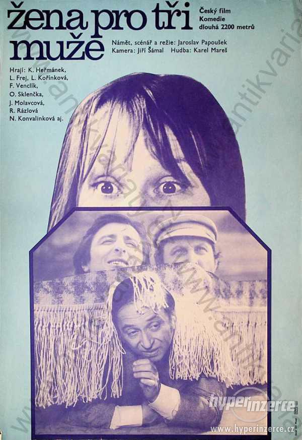 Žena pro tři muže film plakát A3 Jaroslav Papoušek - foto 1