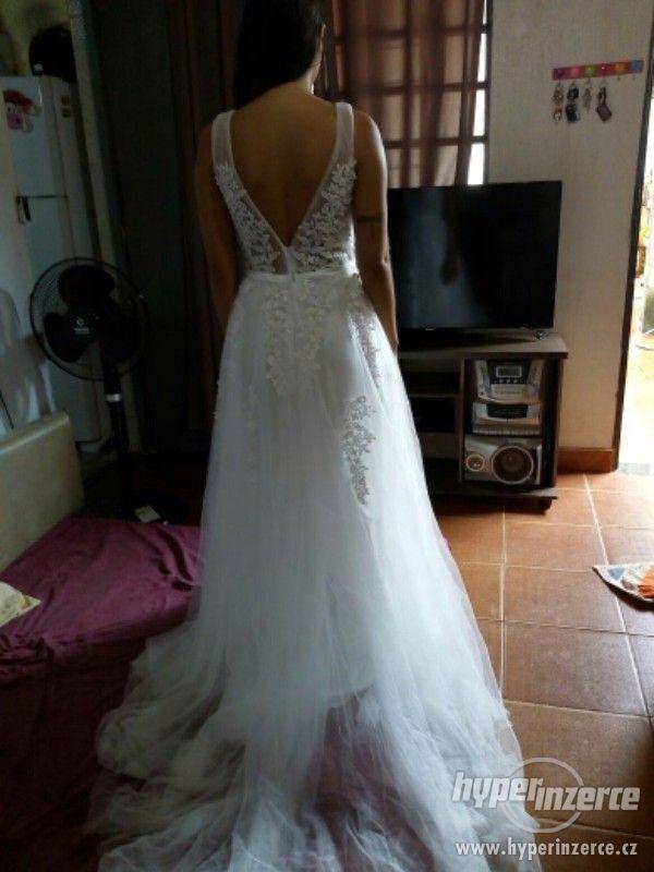 Nové bílé svatební šaty vel. xs-s, ihned k dodání - foto 3