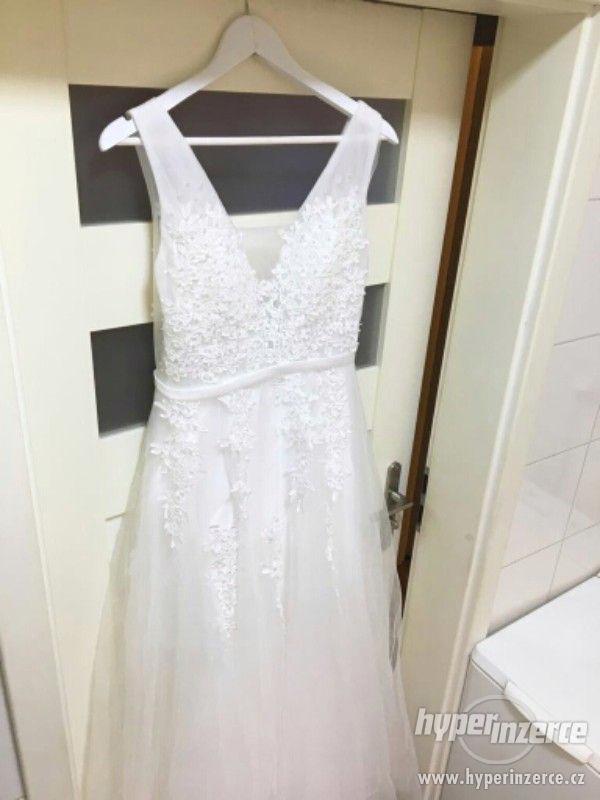 Nové bílé svatební šaty vel. xs-s, ihned k dodání - foto 5