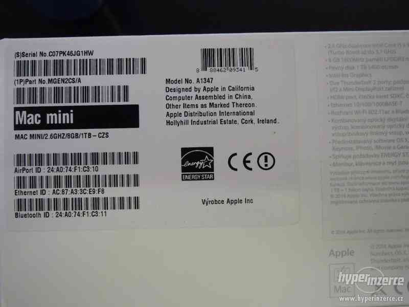Apple Mac Mini 2012 i5 2.6 Ghz/8 GB RAM/ZÁRUKA - foto 2