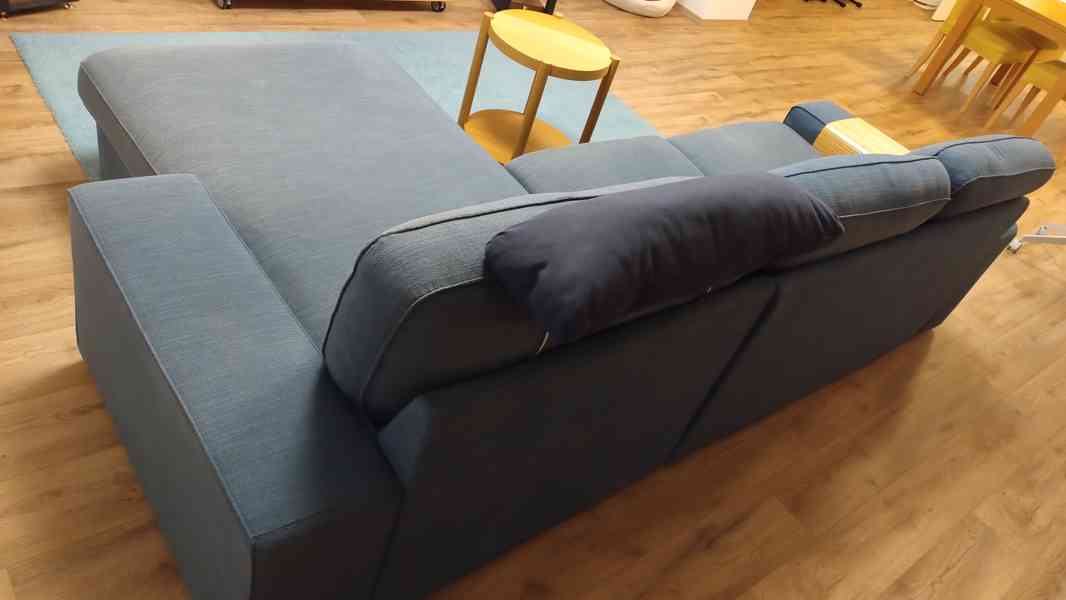 Třímístná sedací souprava s lenoškou IKEA KIVIK modrá. - foto 4