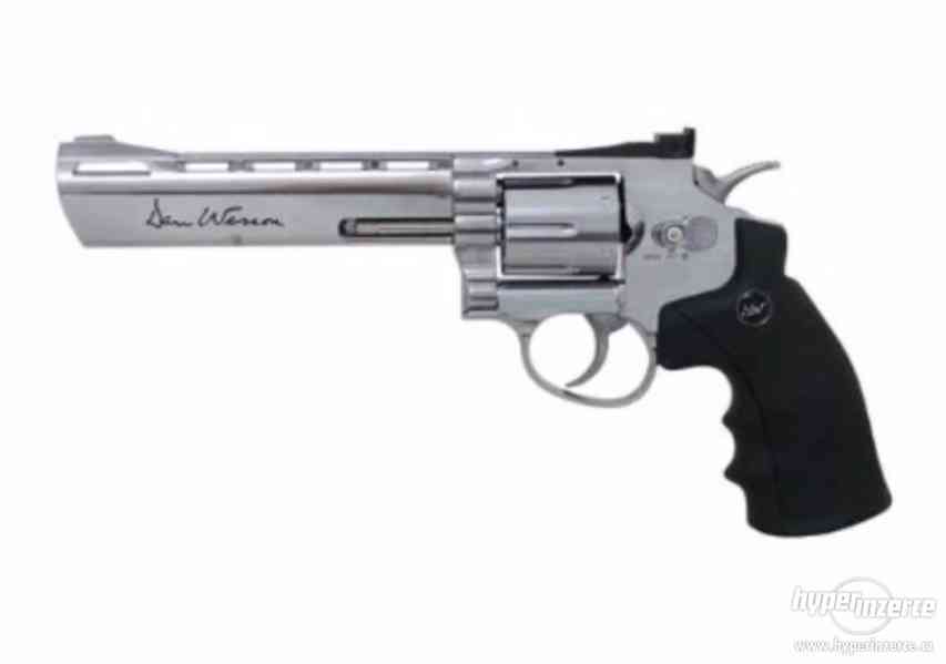 Vzduchový revolver Dan Wesson 6" Silver na BB 4,5mm - foto 1