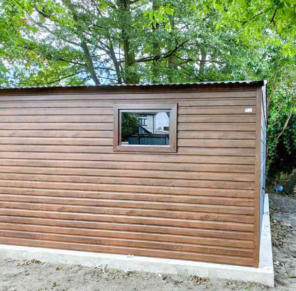 Plechová garáž 6x5,5m sedlová střecha 2x vrata + okno TS320 - foto 3