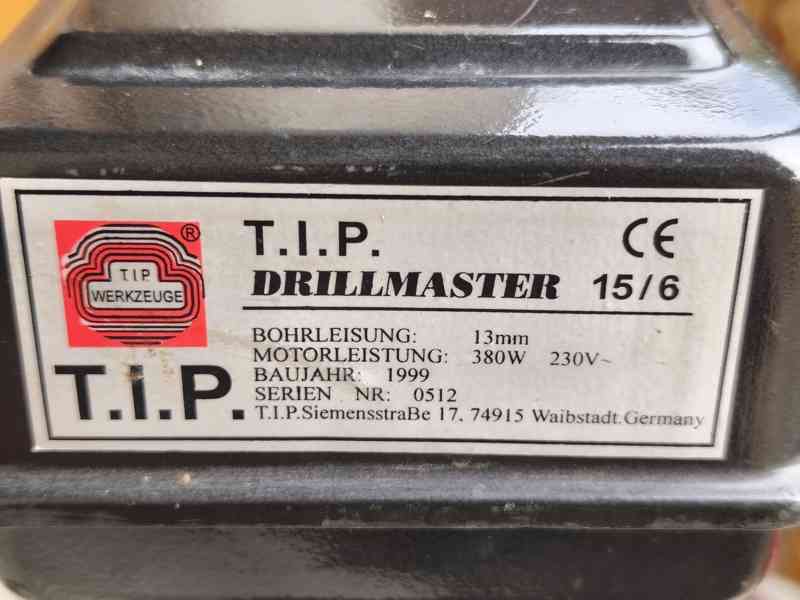 Prodám stolní LITINĚNOU vrtačku T.I.P. DRILLMASTER 15/6 -380 - foto 6