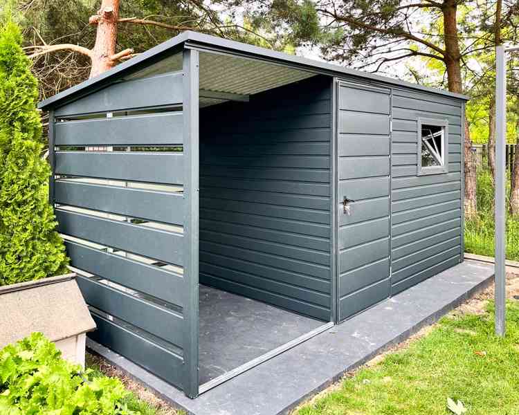 Zahradní domek 3x2,5m + přístřešek 1,5m - Okno - dveře TS883 - foto 4
