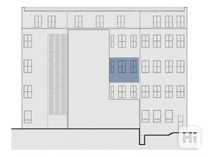 Jedinečný byt 3(2)+kk, výškou stropu přes 4,5 metrů a obytným patrem na Kubánském náměstí - foto 4