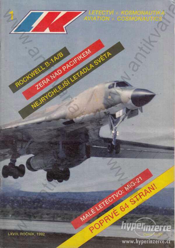 Letectví, kosmonautika 1992 ročník LXVIII. č. 1-26 - foto 1