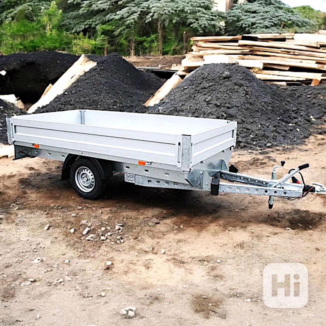 Nový brzděný přívěsný vozík/plato 1300Kg, 3,07m x 1,62, DPH - foto 1