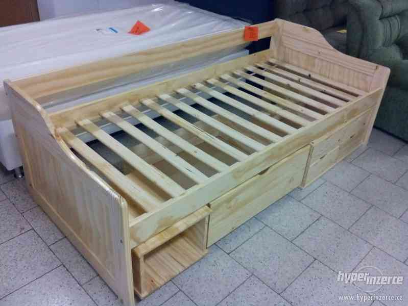 Nová postel masiv se šuplíky 90 cm - foto 1