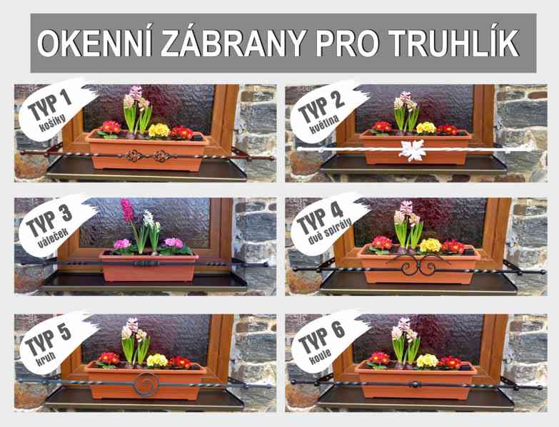 Předokenní zahrádka, zábrana květináče, držák truhlíku - foto 7