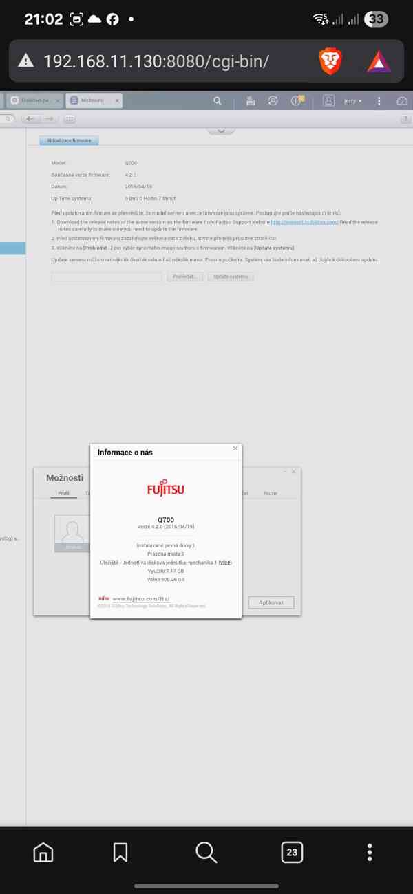 NAS Fujitsu dvoudiskovy typ Q700 - foto 4