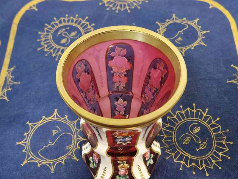 Luxusní Biedermeier přejímaná Sklenice Květiny  Top Stav - foto 6