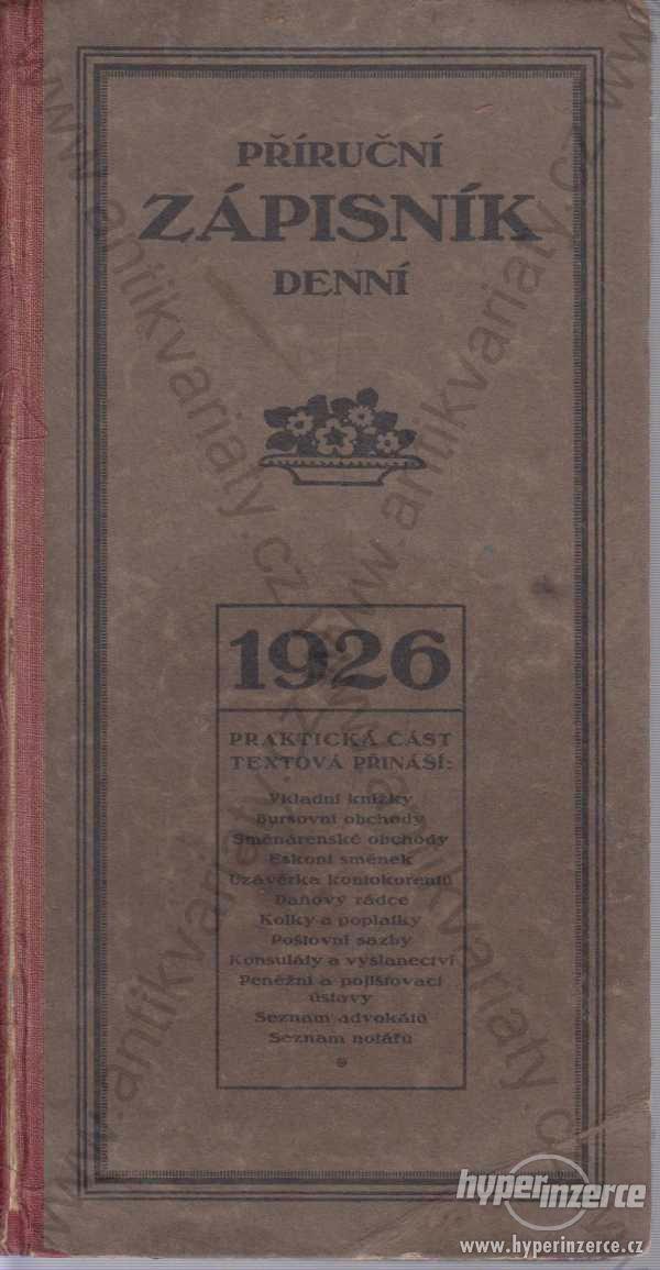 Příruční zápisník denní na rok 1926 - foto 1
