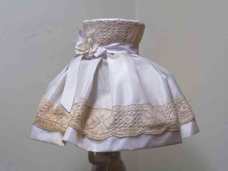 Italská porcelánová lampička s látkovým stínidlem - foto 3