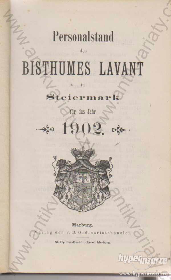Personalstand des Bisthumes Lavant in Steiermark.. - foto 1