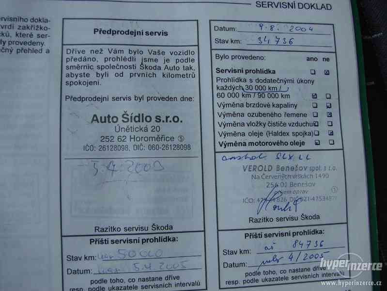 Škoda Octavia 1.9 TDI (81kw) 1.Maj.serv.kníž.Koup.ČR - foto 16