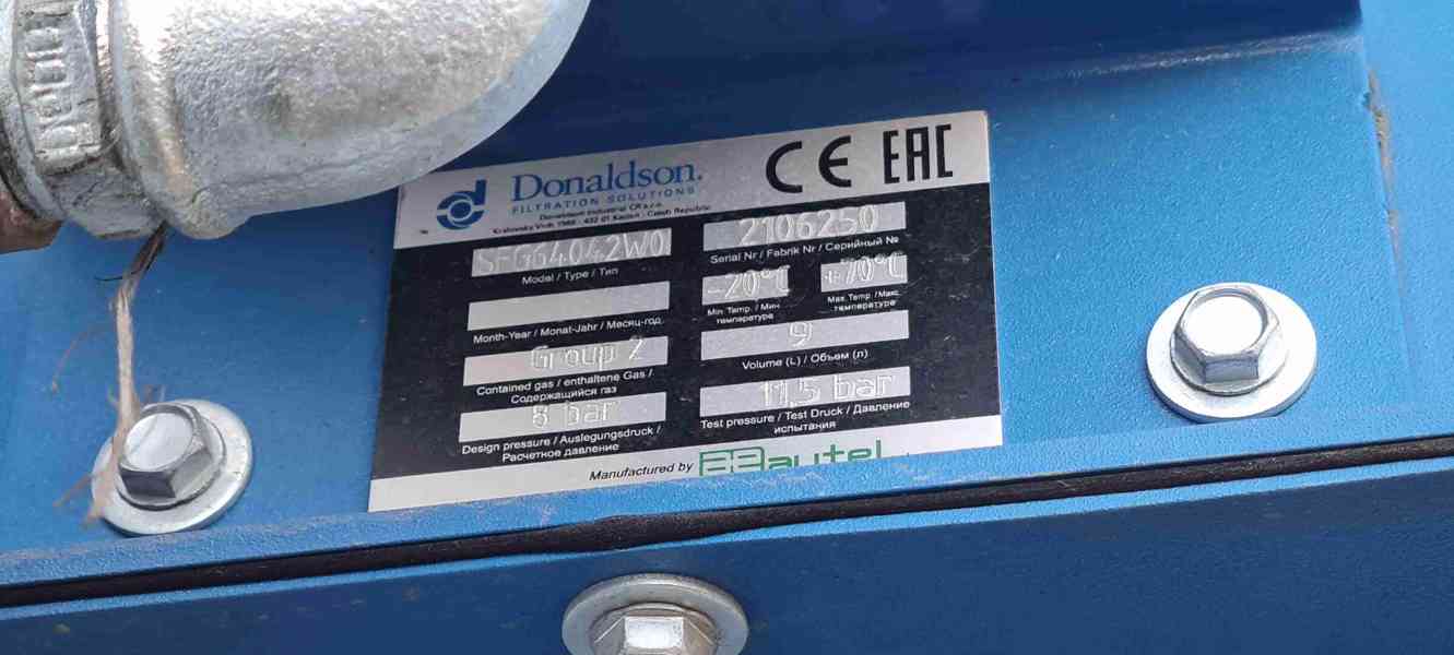 Použitý odlučovač prachu DONALDSON DFE 2-8 V, r. v. 2021 - foto 7