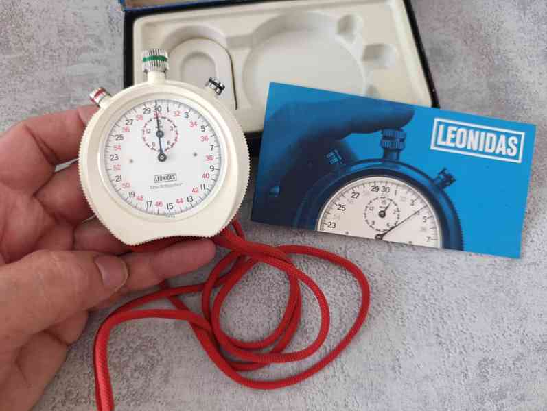 Vintage stopky Leonidas (Heuer) swiss, + krabička, návod - foto 8
