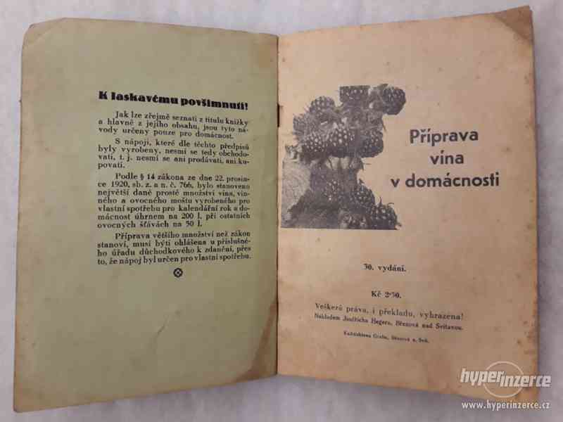 Kniha - Příprava vína v domácnosti, 1937. - foto 2