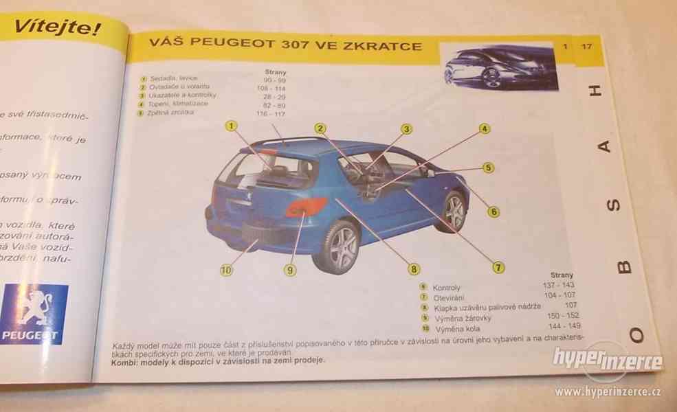 PEUGEOT 307 5 dv. + kombi příručka na obsluhu - návod - foto 2
