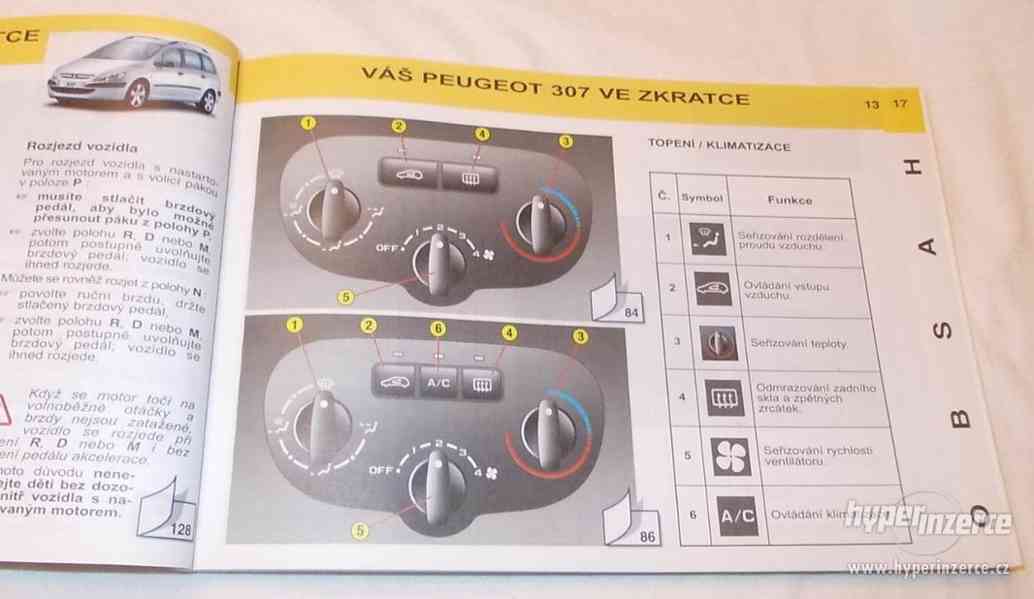 PEUGEOT 307 5 dv. + kombi příručka na obsluhu - návod - foto 4