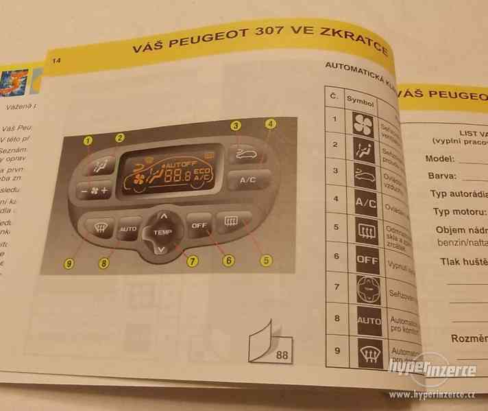 PEUGEOT 307 5 dv. + kombi příručka na obsluhu - návod - foto 5
