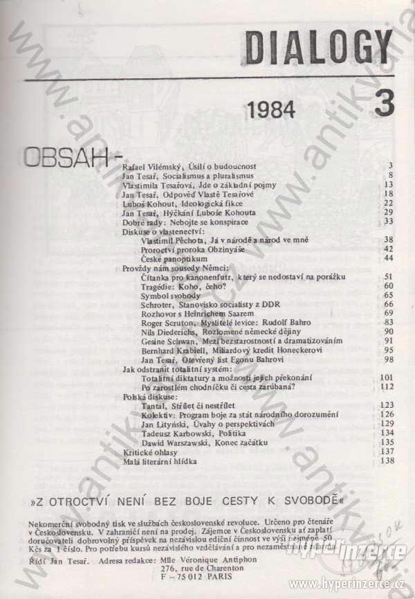 Dialogy 3  1984 kol. autorů obsahuje mnoho titulů - foto 1