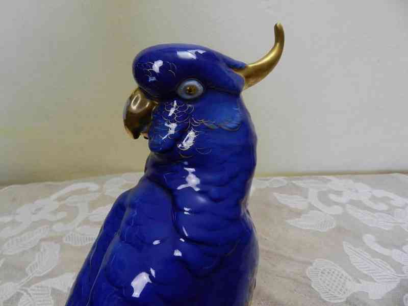 Krásný zlacený Papoušek Volkstedt Karl Ens Německo - foto 7