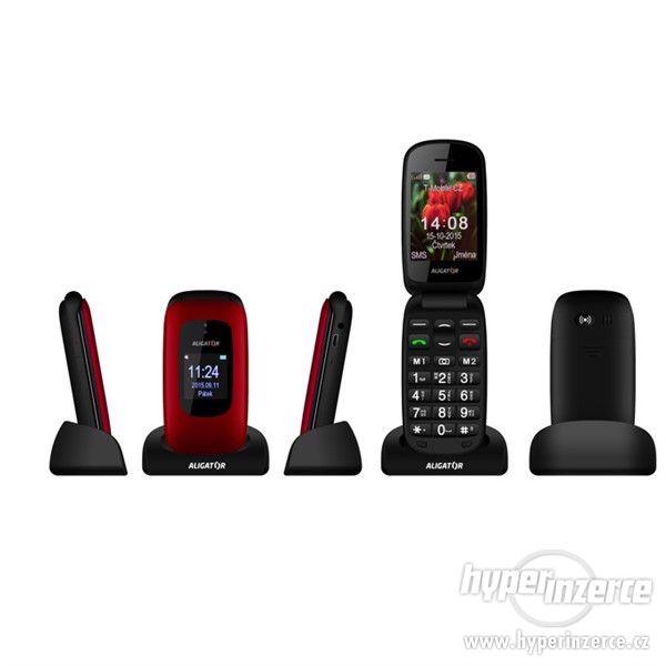 Mobilní telefon Aligator V600 Senior - černý/červený - foto 1