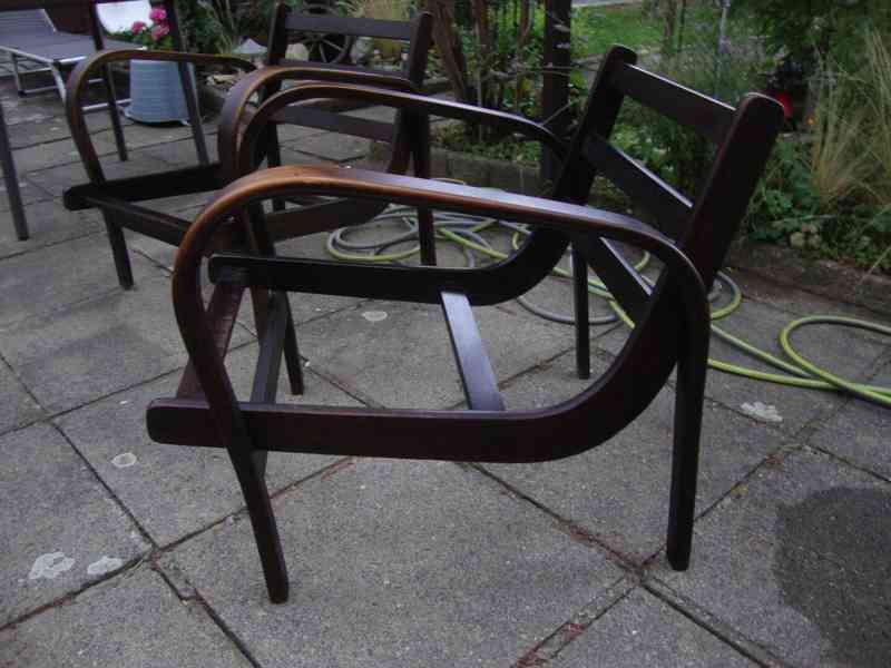 2x starožitné retro křeslo Koželka Kropáček z 50. let pěkná - foto 3