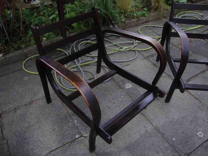 2x starožitné retro křeslo Koželka Kropáček z 50. let pěkná - foto 6