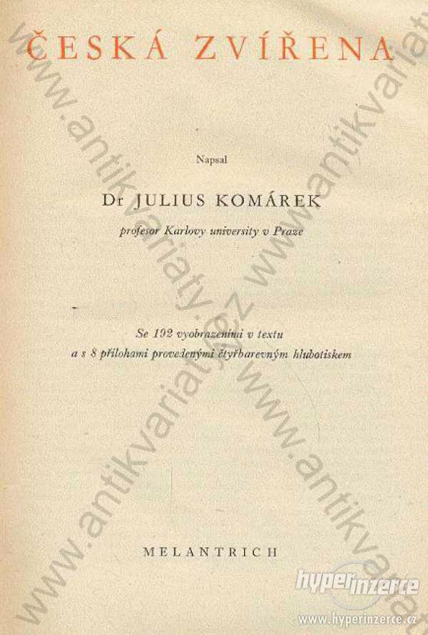 Česká zvířena Dr. Julius Komárek 1950 - foto 1