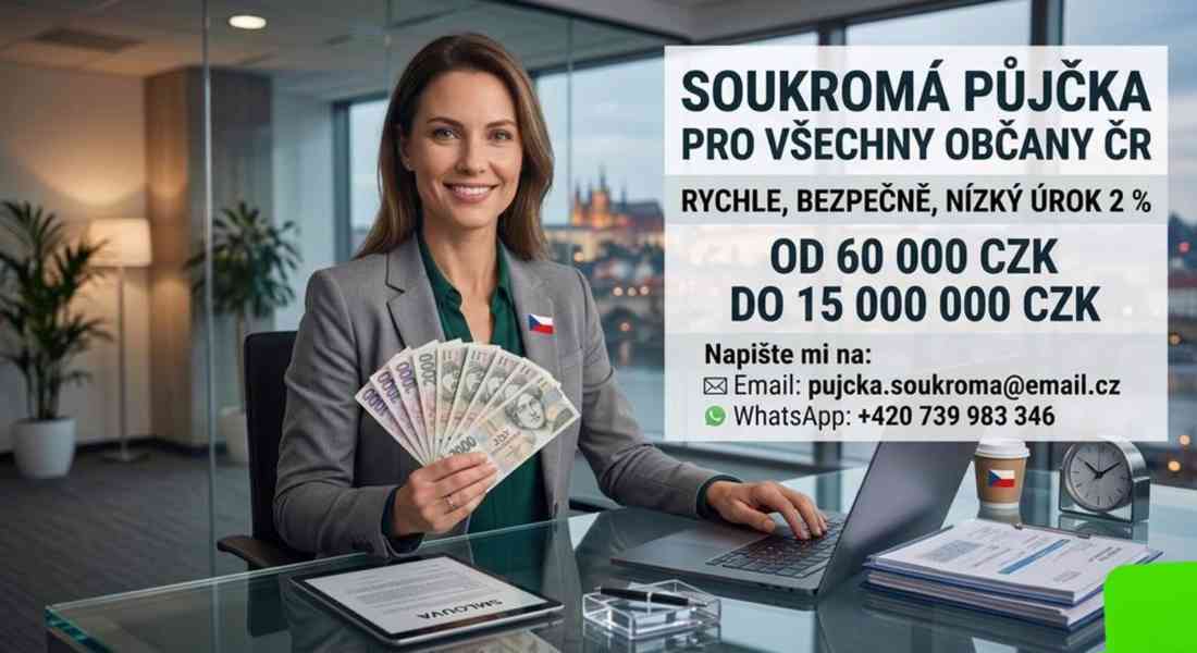 Seriózní nabídka soukromého úvěru – 15 000 000 Kč.