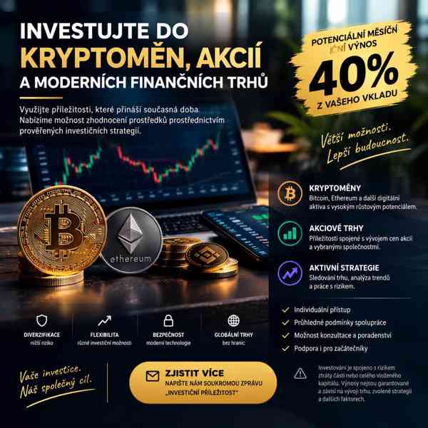 Možnost investice s potencionálním měsíčním výdělkem 
