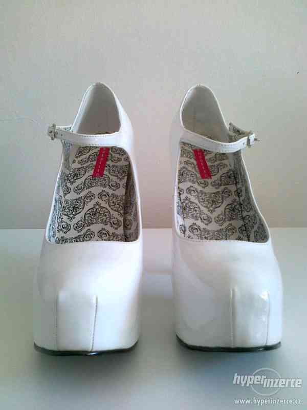 Nové luxusní sexy bílé lodičky Pleaser Bordello ve vel.42 - foto 4