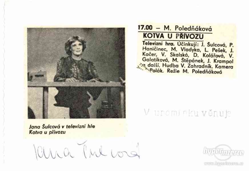 Autogram Jany Šulcové - foto 1