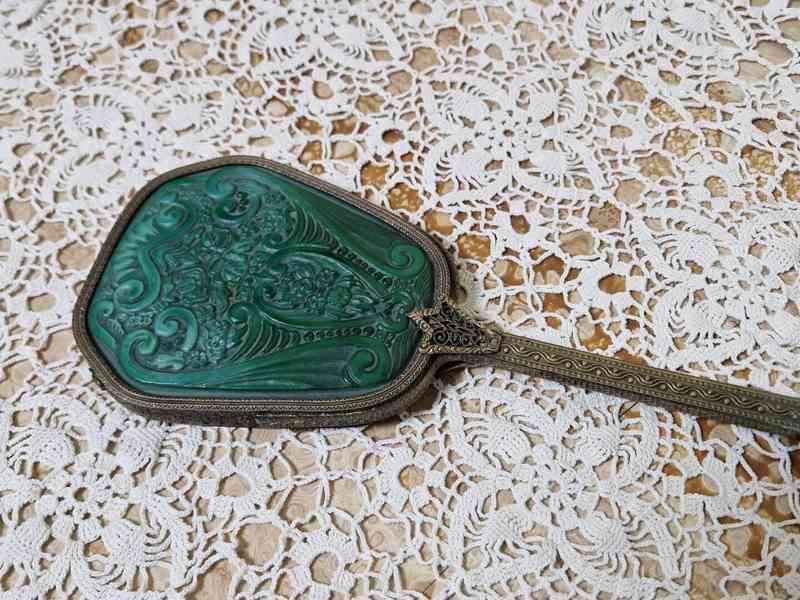 Vzácné Art deco Zrcátko Malachit Jade Ingrid Schlevogt - foto 2