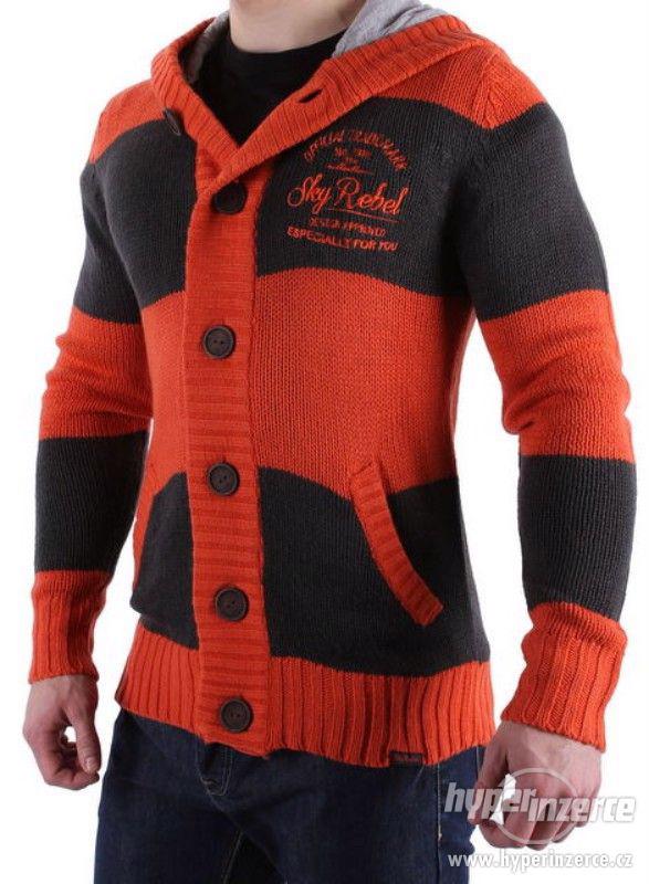 Pánský pletený svetr s kapucí  REBEL ZNAČKA: SKY - foto 1