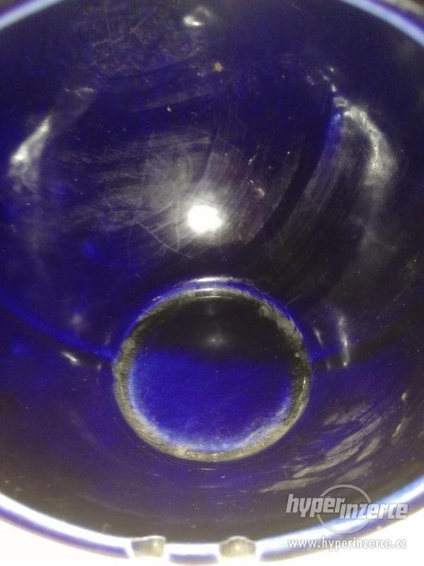 Velká modrá dóza na svíčku - zn. 6154 - foto 2