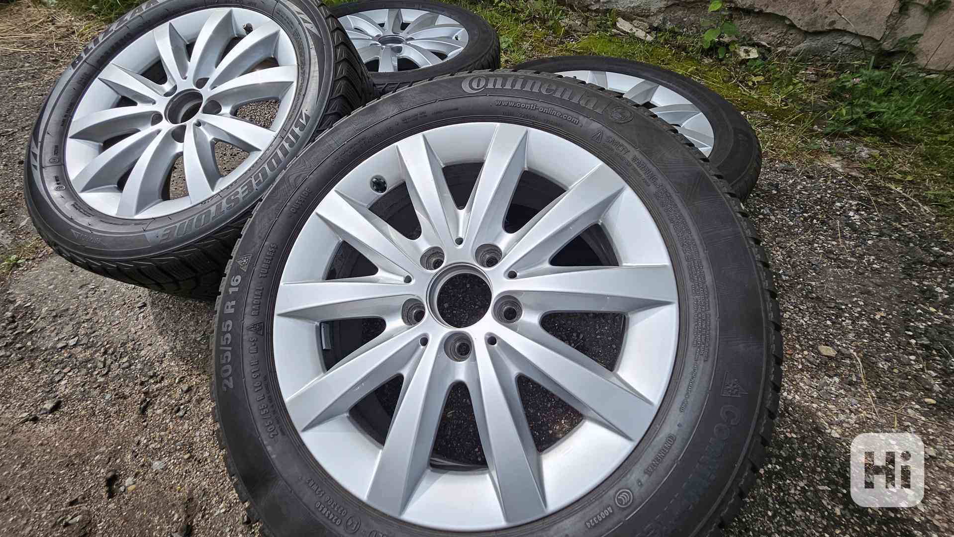 ❄️ Zimní ALU kola Mercedes 5x112 + Continental 205/55 R16 🔧 - foto 1