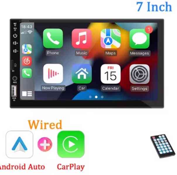 nové Autorádio 1DIN universalní BT Carplay Android Auto - foto 3